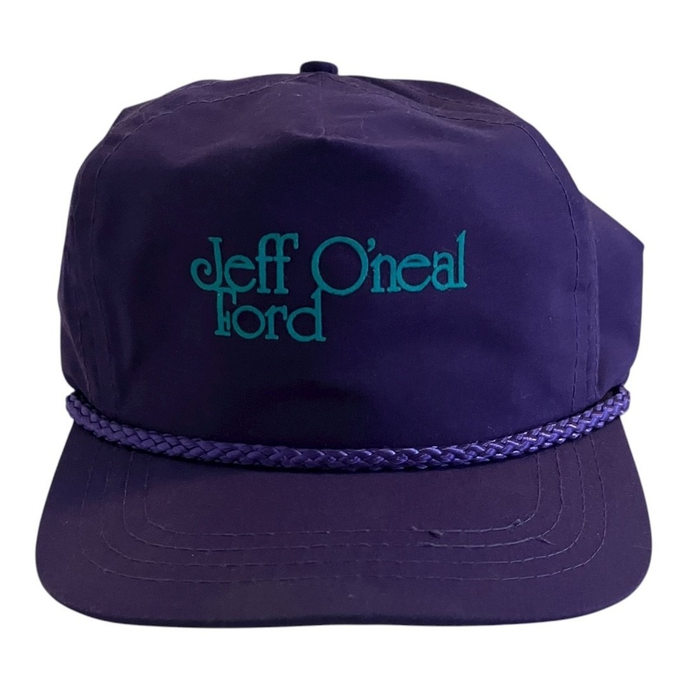 Vintage Jeff O'Neal Trucker Hat‎ Ford Sportcap Purple Rope Adjustable Strapback